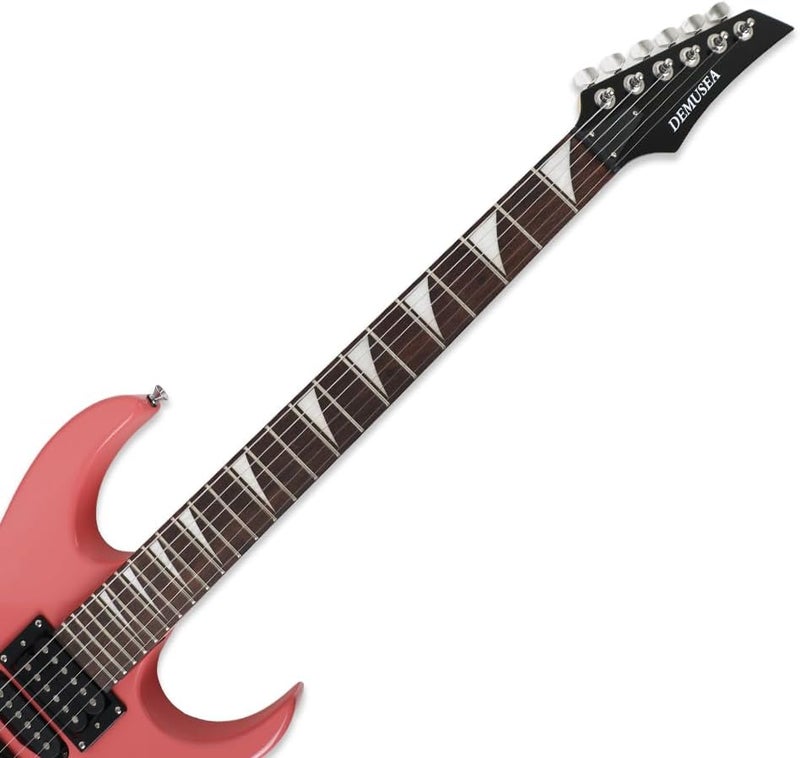 demusea electric guitar 24frets single tremolo HSH pickups maple neck phoenix body 25.5inch scale length glossy pink color 1V 1T 5ways toggle for starter beginner party show(YIB30SD-PINK) - Image 3